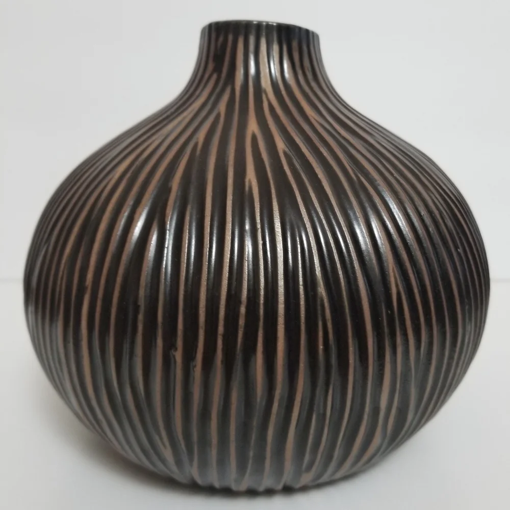 Vintage textured brown jar